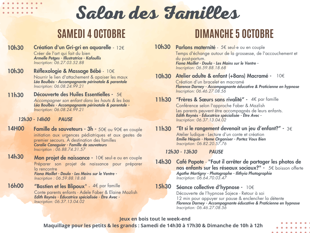programme salon des familles narbonne octobre 2025