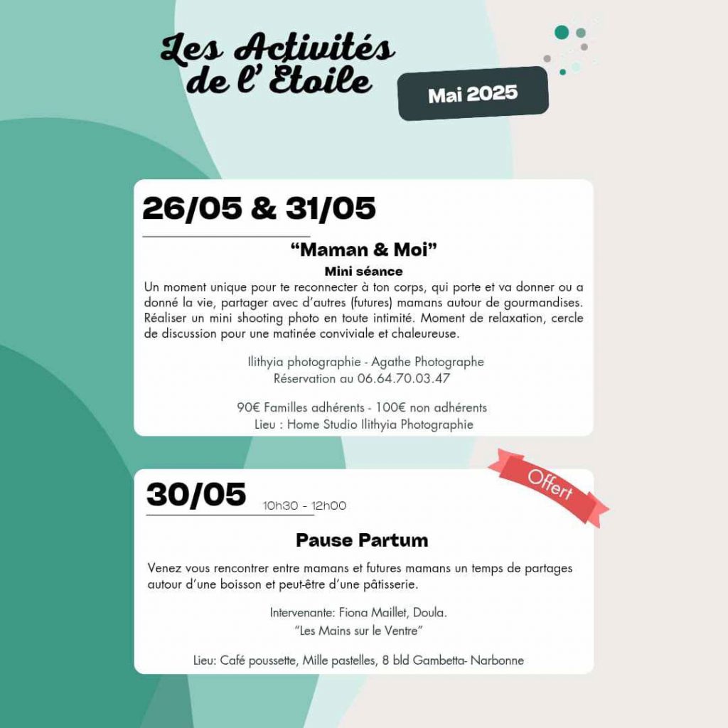 Ateliers Etoile des Familhas mai 2025 Narbonne Aude Famille